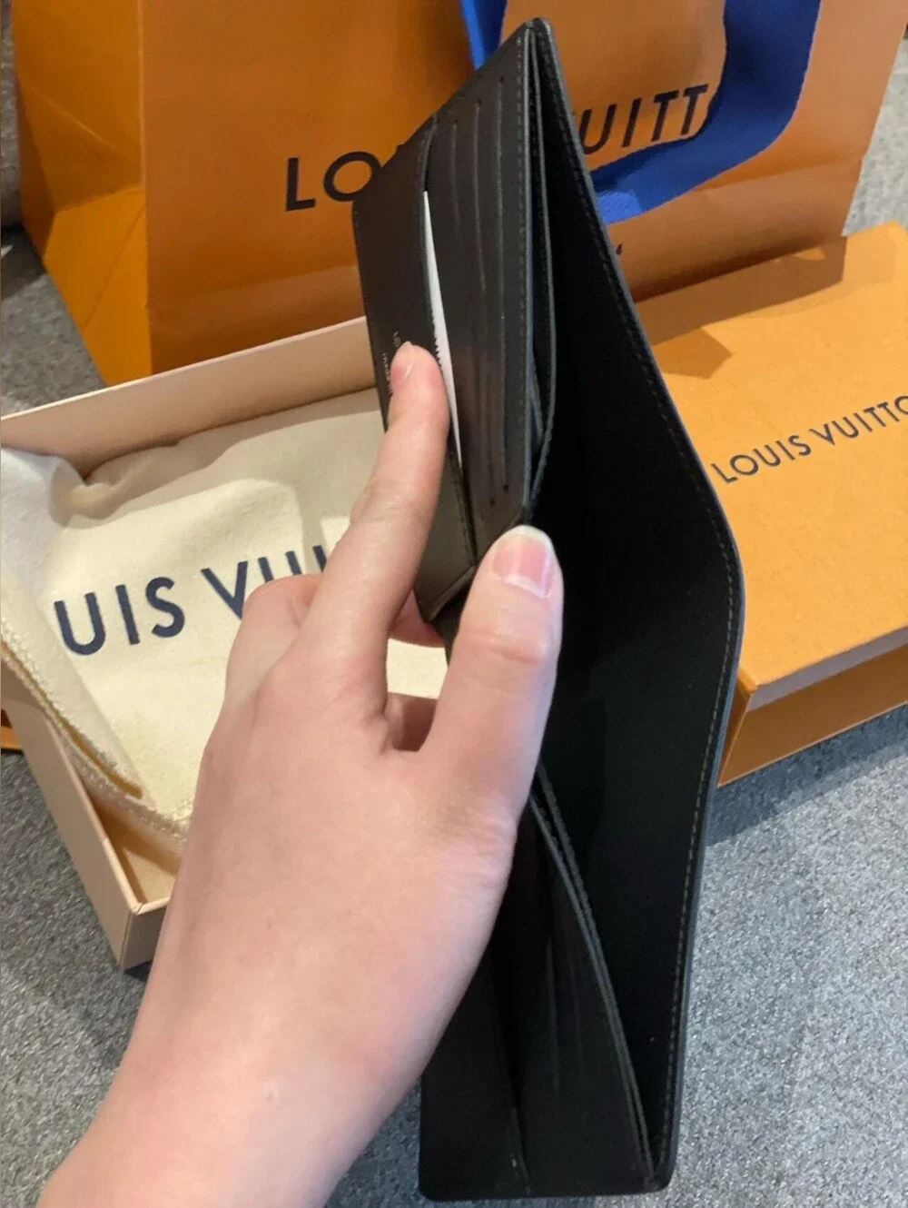Louis Vuitton Damier Graphite Slender Wallet - Black